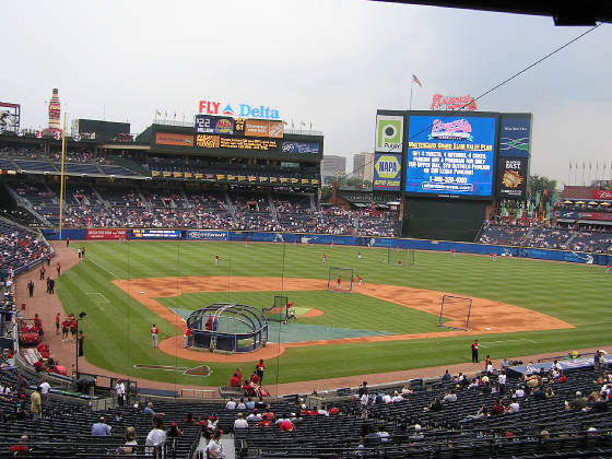 The view of Turner Field from behind Home Plate